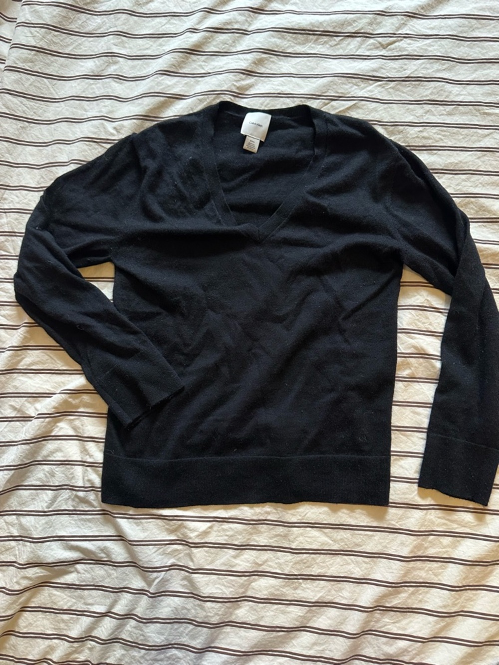 Calvin Klein Black V-Neck Knit Sweater